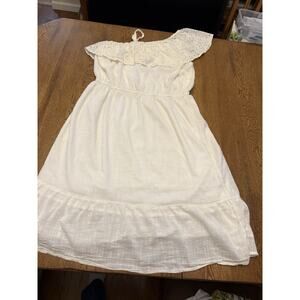 Old Navy Sundress Eyelet Ruffle Ivory One Shoulder Sleeveless 1X Plus Women